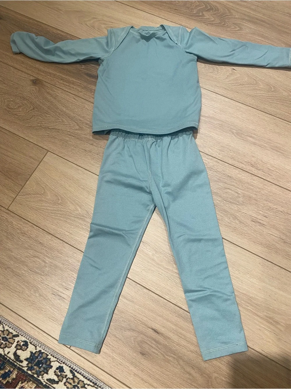 Kids REI Light Teal Two-Piece Long Sleeve Base Layer